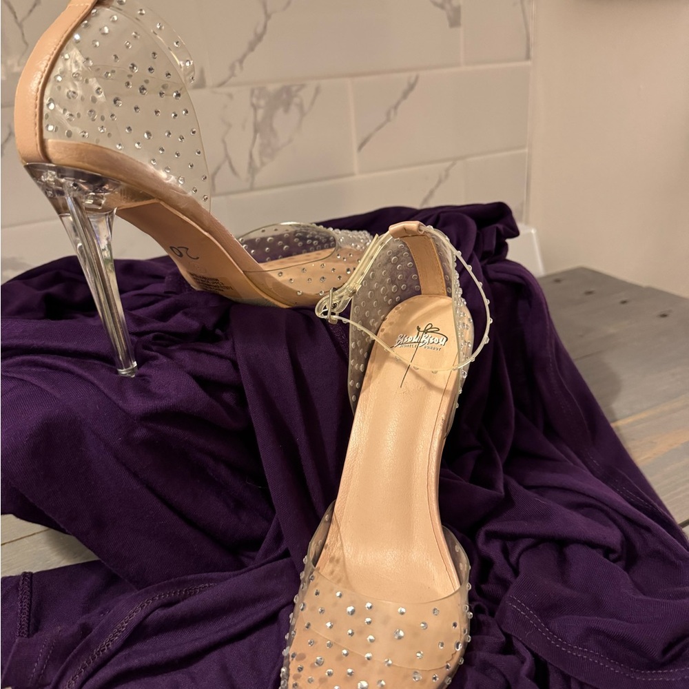 Stylish Clear and Nude Heels by Saint Laurent